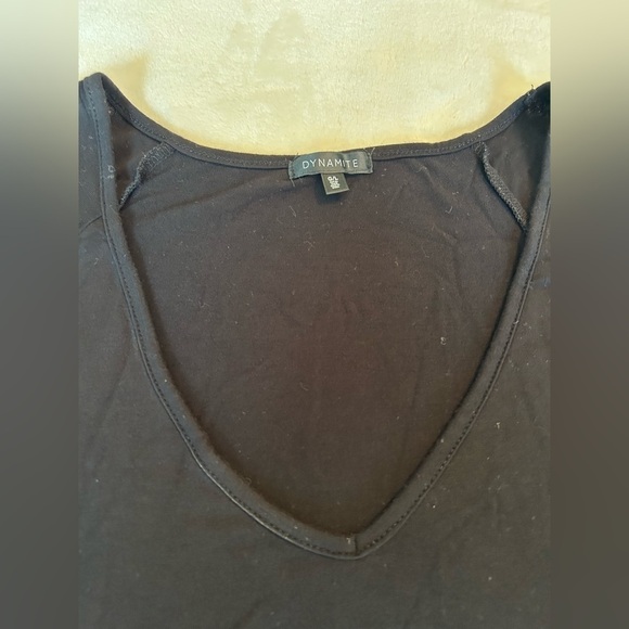 Elegant Black Cold Shoulder Top - Picture 2 of 2